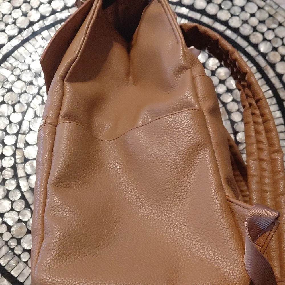 Freshly Picked Tan Leather Baby Bag Backpack